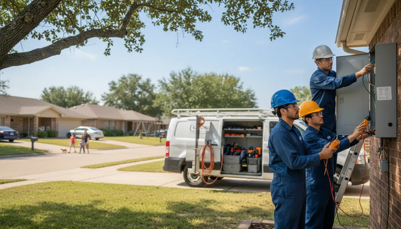 Certified electrician providing emergency electrical services in Strawn, TX